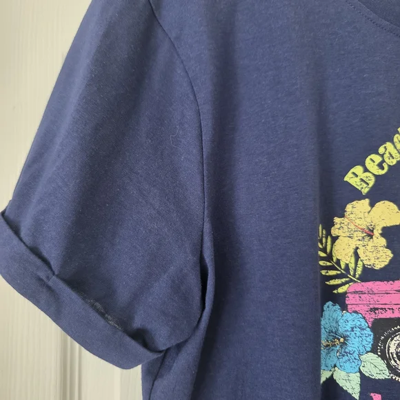 Margaritaville Navy Floral & Pink Trick Graphic Tee - Picture 6 of 8